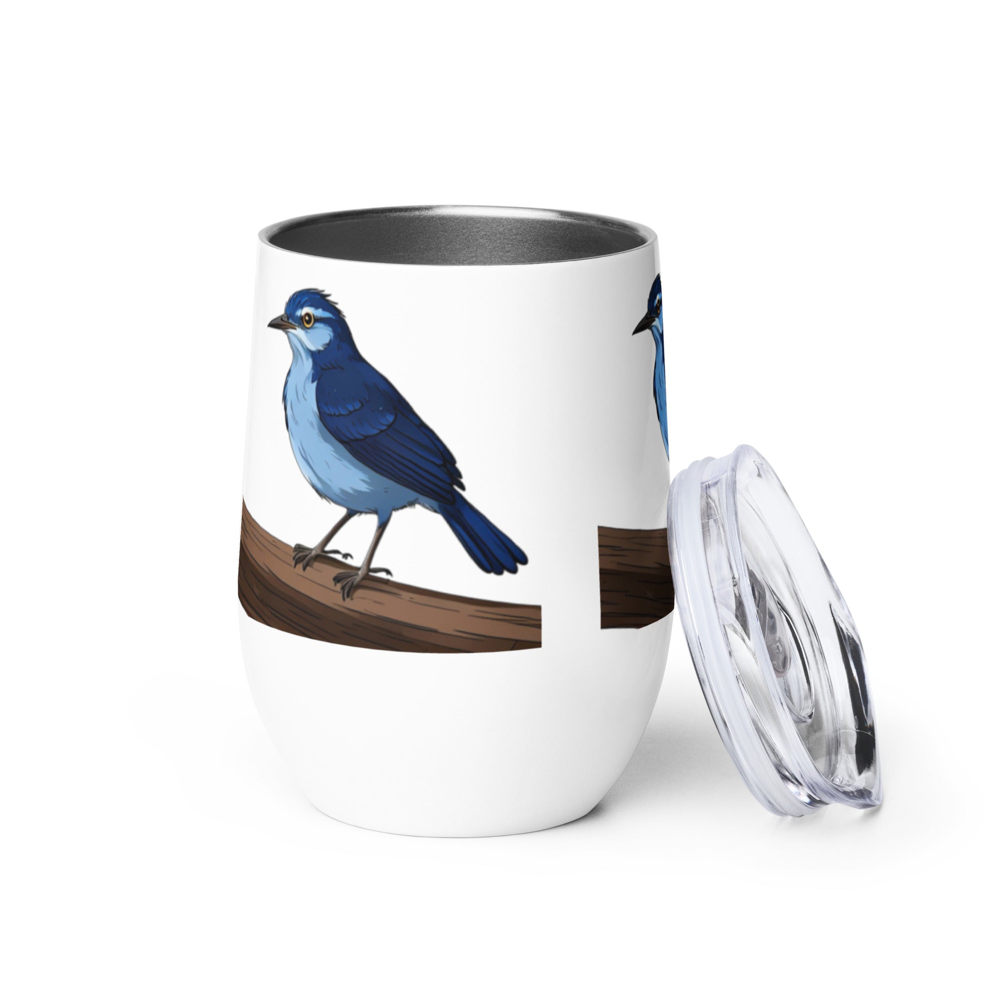 Bird Wine Tumbler for Her, Custom Insulated Cup, Personalised Wine Glass, Outdoor Drinkware, Wine Lover Gift